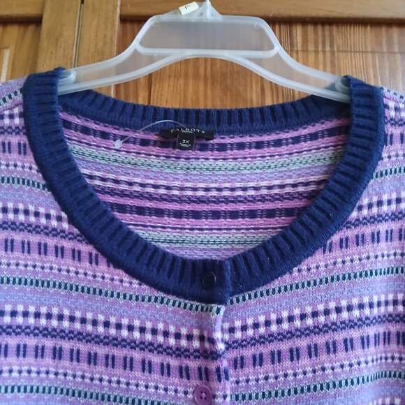 TALBOTS multi color button front cardigan sz 3X woman's - Picture 2 of 2